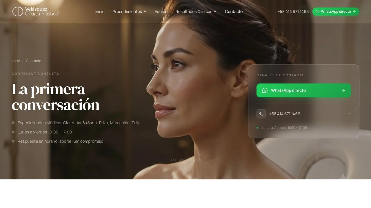 Velásquez Plastic Surgery website: A direct way to begin.